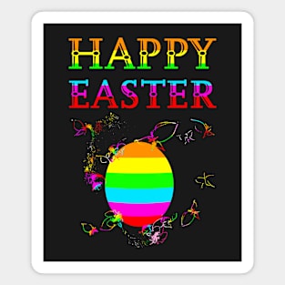 Rainbow Easter Egg with Spring Flower Fireworks Magnet